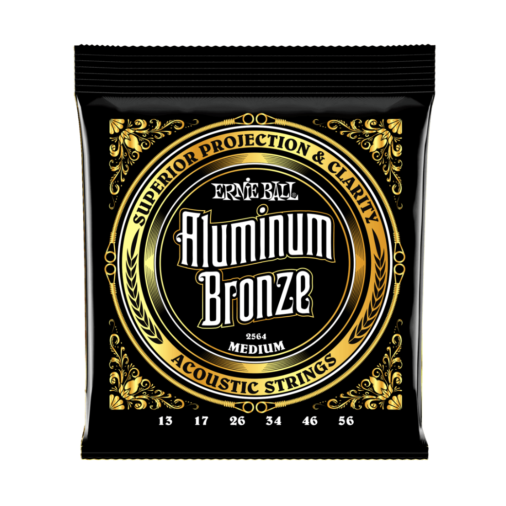 Ernie Ball Medium Aluminum Bronze Acoustic Strings 13-56