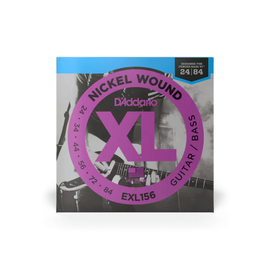 D'Addario EXL156 Nickel Wound Fender Bass VI Electric Guitar Strings 24-84 Gauge