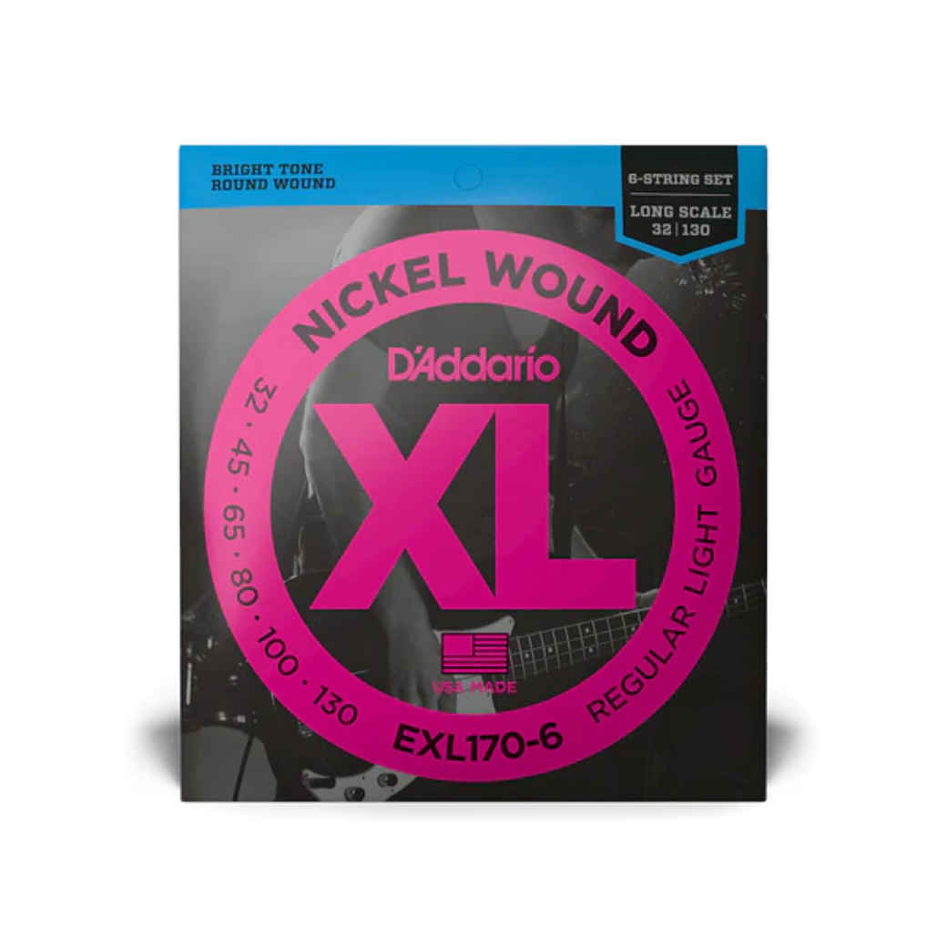 D'Addario EXL170-6 6-String Nickel Wound Bass Strings Light Long Scale - 32-130