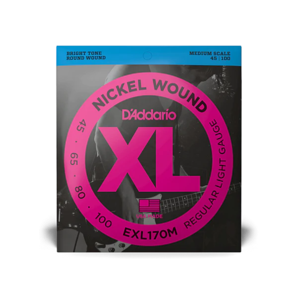D'Addario EXL170M Nickel Wound Bass Strings Light - Medium Scale 45-100