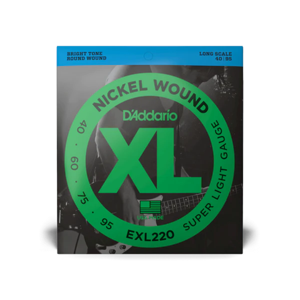D'Addario EXL220 Nickel Wound Bass Strings Super Light 4095 Long Scale