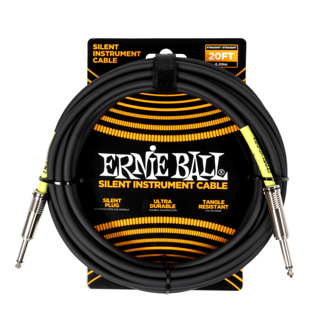 Ernie Ball Classic Silent Instrument Cable Straight/Straight 20ft - Black