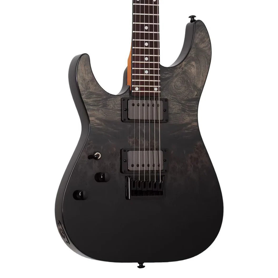 Schecter C-1 Standard Left Handed - Black Fade Burst Burl