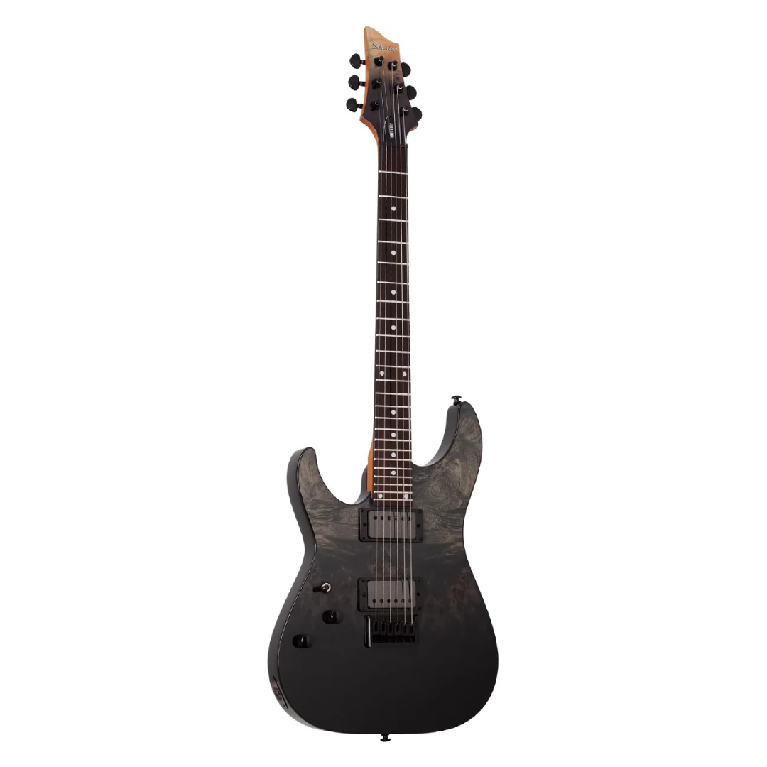 Schecter C-1 Standard Left Handed - Black Fade Burst Burl