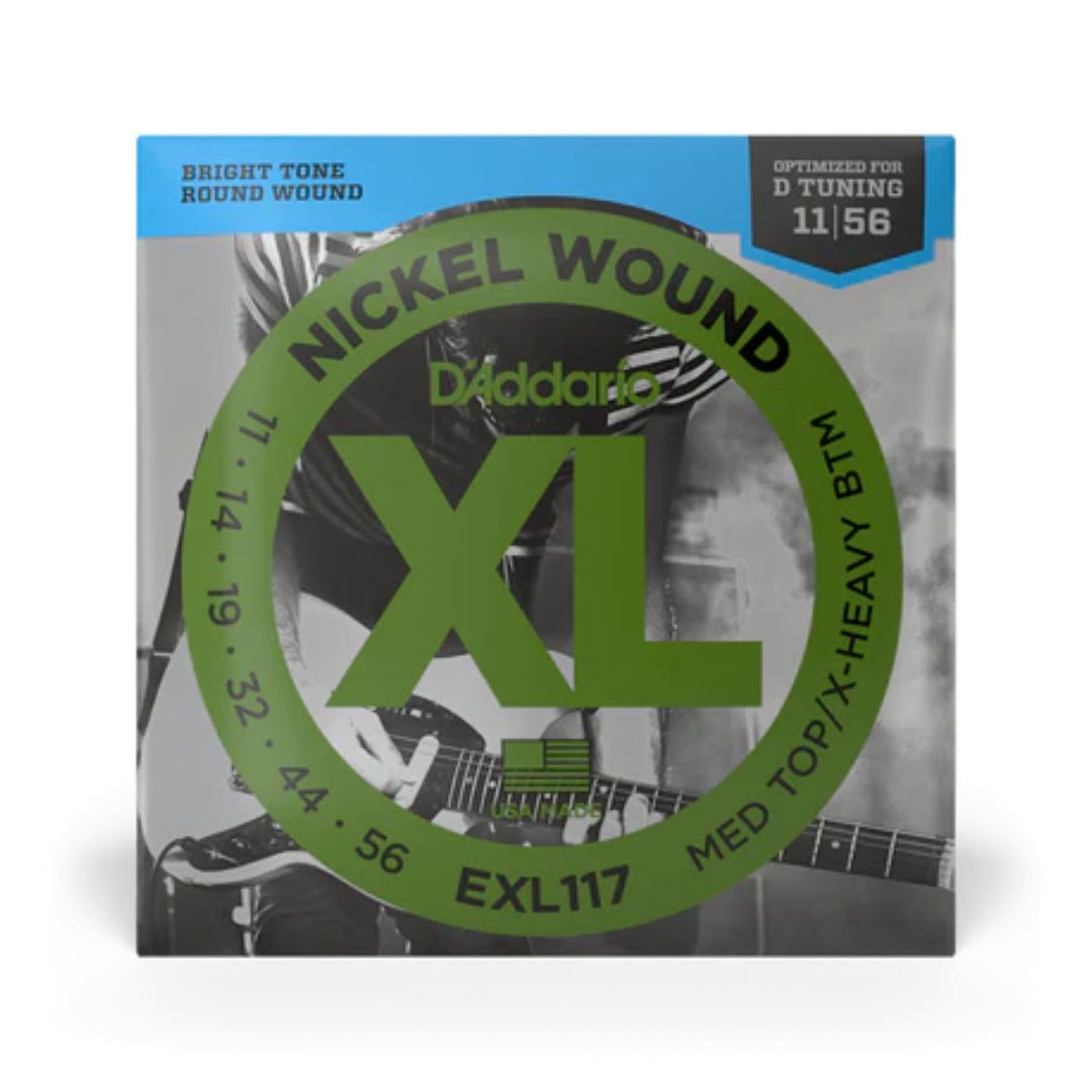 D'Addario Medium Top/Extra Heavy Bottom Electric Strings 11-56