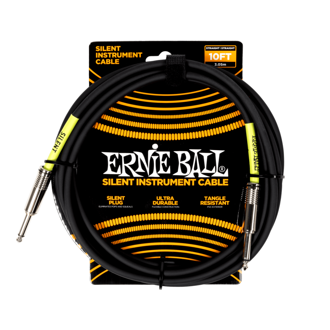 Ernie Ball Classic Silent Instrument Cable Straight/Straight 10ft - Black