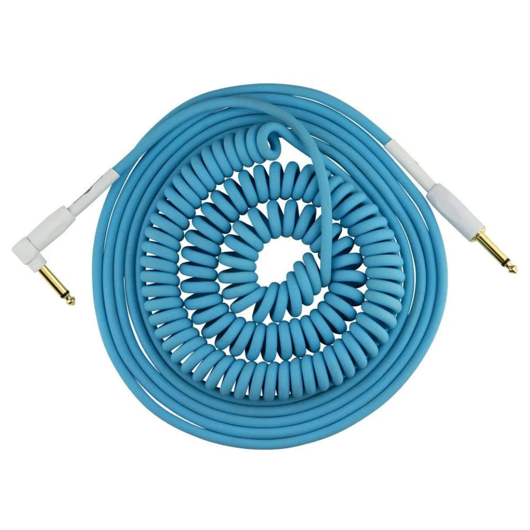 Pig Hog Half Coil Instrument Cable 30 ft Daphne Blue