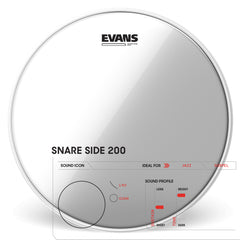 Evans 14 Inch Snare Side 200 Clear
