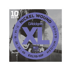 D'Addario XL Nickel Wound Electric Guitar Strings 10-Pack