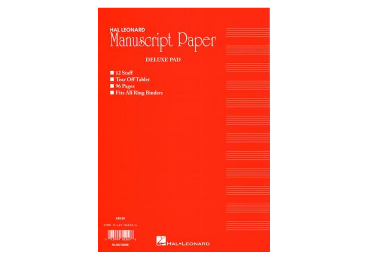 Hal Leonard Deluxe 96 Page Manuscript Pad (Red Cover)