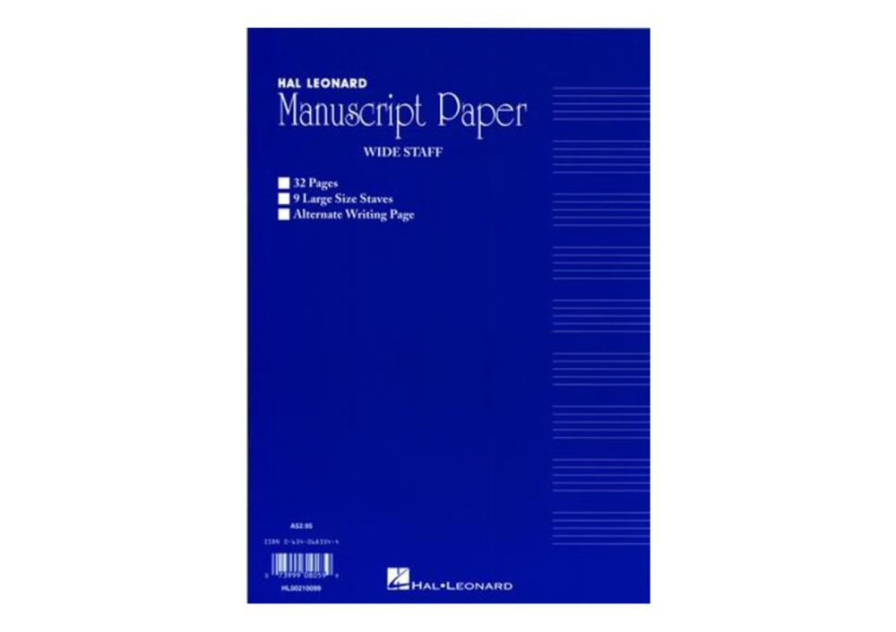 Hal Leonard Wide Staff 32 Page Manuscript Book (Blue)